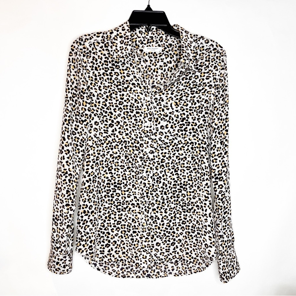 Equipment | Slim Signature Leopard Print Silk Shirt